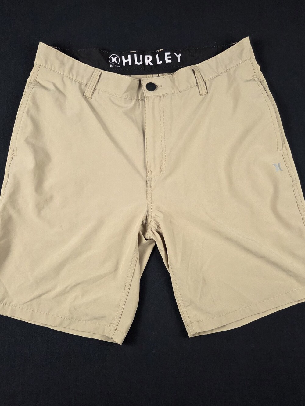 Hurley Hybrid Shorts Mens 34" Dark Tan Quick Dry Stretch Solid